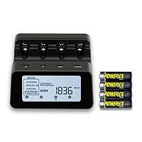 Powerex MH-C9000PRO Professional Charger-Analyzer with 4 Powerex PRO AA 2700mAh NiMH Rechargeable Batteries