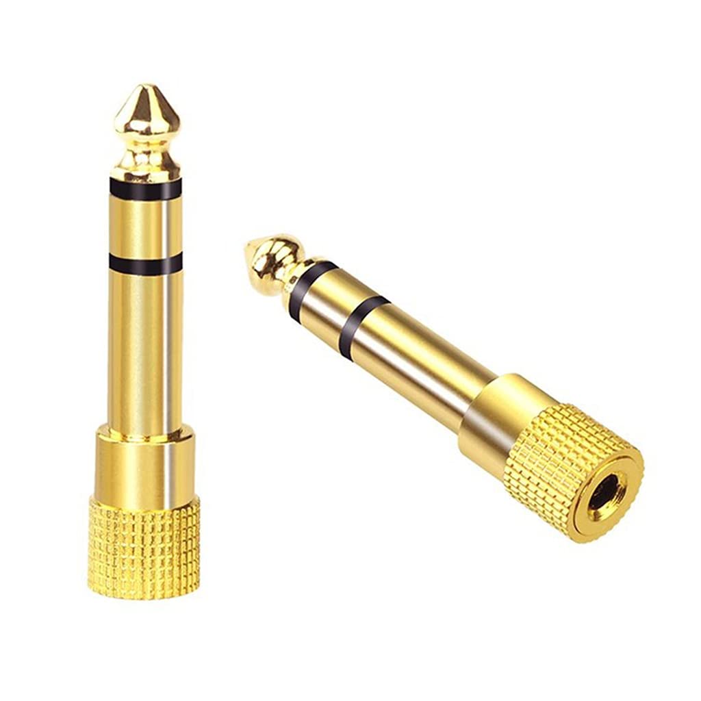 CHIUEAST Gold-Plated 6.5mm Male to 3.5mm Female Adapter Plug Headphone Mic Stereo Convertor Adapters Adapter