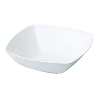 Narumi 50481-3410 Curry Dish, Pasta Plate, Diagonal 11.0 inches (28 cm), White, Simple, Square, Microwave Warming, Dishwasher Safe, Gift Box Included