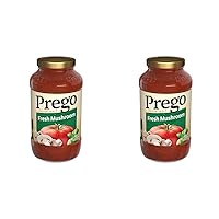 Prego Fresh Mushroom Pasta Sauce, 24 Oz Jar (Pack of 2)