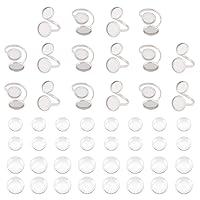 UNICRAFTALE 16 Sets DIY Cuff Ring Making Kit Size 7 3/4 Open Cuff Ring Bezel Tray 304 Stainless Steel Finger Ring Double Tray Design Cabochon Ring Bases with Glass Cabochons Domes Set for Ring Making