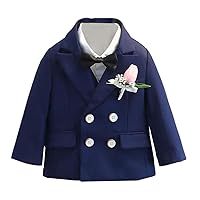 Boys' Blazer Double Breasted Buttons Suit Jacket for Wedding Party