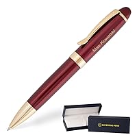 Dayspring Pens | Engraved Alexandria Twist Action Ballpoint Gift Pen with Case (Red). Custom Engraved With Gift Recipient Name or Custom Message.