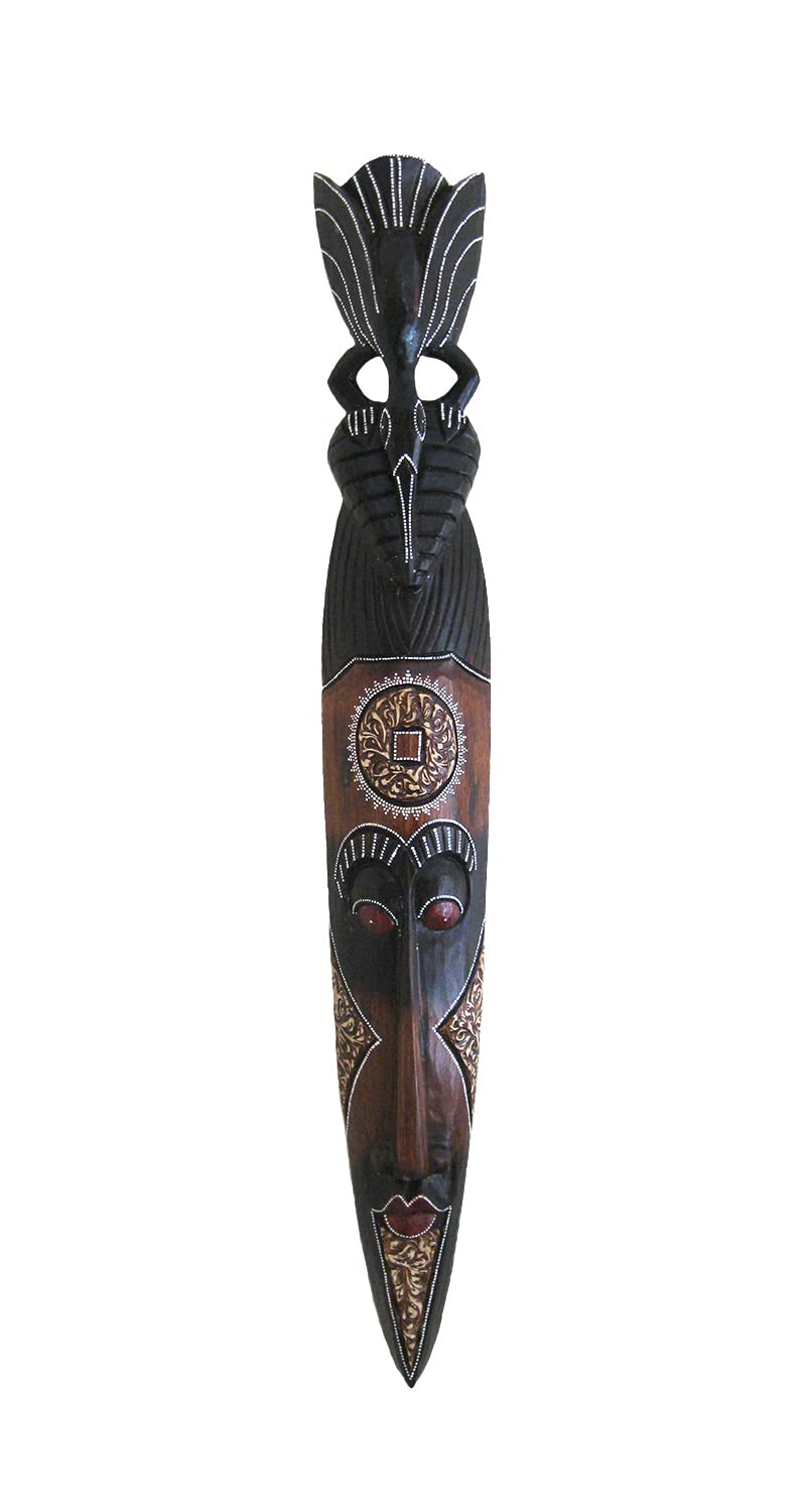 African Mask Wall Hanging Decor Blessing & Good Luck Spirit Wooden Hand Crafted African Tiki Home Decor Gift Large Size