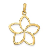 10 kt Yellow Gold Polished Cut Out Flower Charm 24 x 24 mm