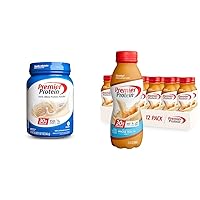 Powder & Premier Liquid Protein Shake, Caramel, 30g Protein, 1g Sugar, 24 Vitamins & Minerals, Nutrients to Support Immune Health 11.5 fl oz Bottle (12 Pack)