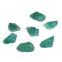 REAL-GEMS Rough Natural Green Emerald Healing Crystals Loose Gemstones 62.50 Ct Lot of 7 Pcs Raw Rock Emerald Mineral Stones Specimen