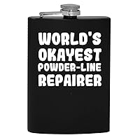 World's Okayest Powder-Line Repairer - 8oz Hip Drinking Alcohol Flask