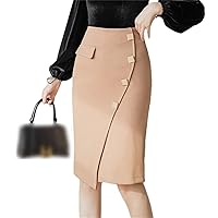 Womens Black Skirts Fashion High Waist Bodycon Pencil Skirt Slim Elegant Solid Color Office Clothing