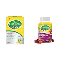 Culturelle Kids Probiotic Packets (Ages 3+) 24 Count & Daily Probiotic Gummies (Ages 3+) 60 Count - Digestive & Immune Health