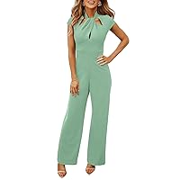 Happy Sailed Jumpsuits for Women Hollow Out High Waist Wide Leg One Piece Romper Long Pants Summer Outfits