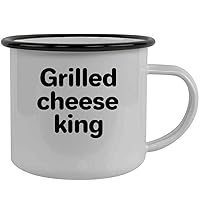 Grilled Cheese King - Stainless Steel 12oz Camping Mug, Black
