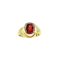 14K Yellow Gold Classic Designer Style Oval 12X10MM Solitaire Gemstone Ring - Exquisite Color Stone Jewelry for Women & Girls, Available in Sizes 5-13
