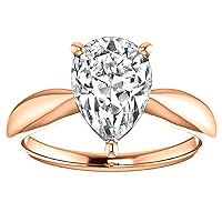 925 Silver,10K/14K/18K Solid Rose Gold Handmade Engagement Ring 2 CT Pear Cut Moissanite Diamond Solitaire Wedding/Gorgeous Rings for/Her Women Ring