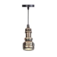 LED Mini Water Pipe Small Pendant  Lights Vintage Industrial Restaurant Bar Ceiling  Lamp Spotlights Lighting Fixture Retro Wrought Iron Single Head Hanging  Lights Lovely (Color : Brass)