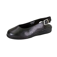 Lucille Women's Wide Width Closed Toe Leather Slingback