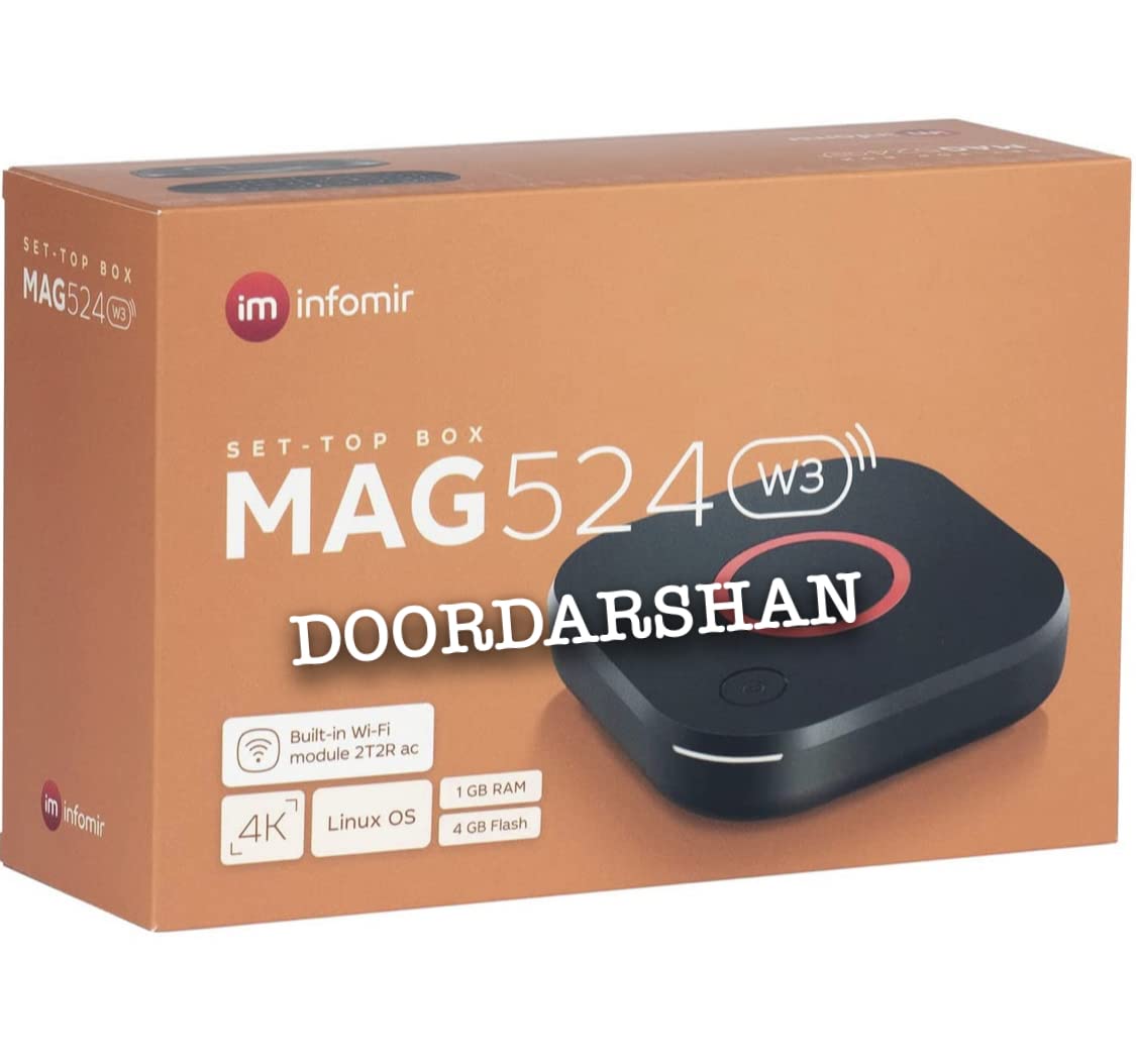 Genuine Mag 524W3 4K , Built-in Dual Band 2.4G/5G WiFi, Free Remote Control,HDMI Cable and US Plug - Mag524W3 - Mag 524 W3 - Replacement for 324w2 and 424W3