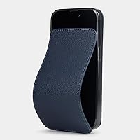 Flip case for iPhone 15 Pro - Ultra Thin - Made in France with Natural Dolphin Finish Calfskin - Blue