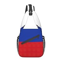 Russian Flag Print Sling Bag Crossbody Backpack Sling Backpack Shoulder Bag For Women Men Cycling Hiking Travel