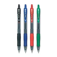 PILOT® G-2™ Retractable Gel Pens, Fine Point, 0.7 mm, Assorted Barrels, Assorted Ink Colors, Pack Of 4