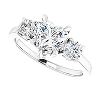 JEWELERYIUM 1 CT Heart Cut Colorless Moissanite Engagement Ring, Wedding/Bridal Ring Set, Halo Style, Solid Sterling Silver, Anniversary Bridal Jewelry for Wife