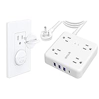 TROND Power Strip with 32 Pack Outlet Covers, for Baby Proofing, Pet Proofing, Dust Proofing