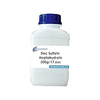 Zinc Sulfate Heptahydrate, Zinc Sulfate, Zinc Alum, Trace Element Fertilizer, AR Analytical Pure (500g/bottle/1.1pound/17.6oz)