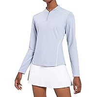 BALEAF Women's Golf Shirt Long Sleeve Tennis Moisture Wicking Shirt 1/4 Zip UPF50+ Sun Protection Athletic Tops