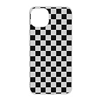 Black and White Plaid Case Compatible with iPhone 14 and iPhone 14 Plus 5g, TPU Clear Shockproof Cover, Anti-Fingerprint Case for Iphone12/13/14/Xr/X/Xs/ Ip14 Plus-6.7in