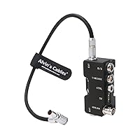 Alvin’s Cables Breakout B-Box for RED-Komodo Camera EXT-9-Pin to Run-Stop|Timecode|CTRL|5V USB| Genlock-BNC Splitter-Box Black with Straight to Right Angle Cable