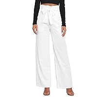 Women High Waisted Wide Leg Pants Long Straight Trousers Stretchy Casual Pant