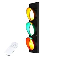 LED Traffic Light Wall Sconces Children's Room Dimmable Wall Lamp Made Iron And Glass Signs Lights Effect Lamp Red Green Yellow Tricolor With Remote Control Switch Wall Mounting Bedroom Wall Lighting