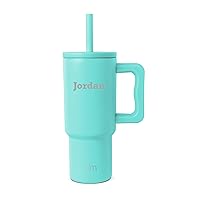 Simple Modern Personalized Kids 24 oz Tumbler with Handle and Silicone Straw Lid | Spill Proof Reusable Stainless Steel Bottle | Gift for Kids Boys Girls | Trek Collection | Ocean Water