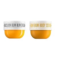 SOL DE JANEIRO Brazilian Bum Bum Cream with Bum Bum Body Scrub Full Size Smoothing and Tightening Bundle