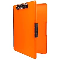Dexas Slimcase 2 Storage Clipboard with Side Opening, Neon Orange, Office Supplies Clipboards to Organize, Carry and Store, A4 Holder, Combine Style and Functionality, Nursing Slim Clipboard
