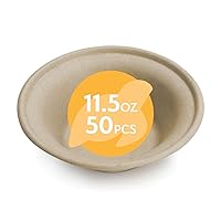 100% Compostable Paper Bowls (11.5oz, Pack of 400) Soup Bowls, Pasta Bowls, Cereal, Salad, Ice Cream, Disposable Bamboo Small Bowls, Biodegradable, Unbleached