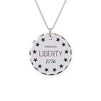 Necklace Circle Charm 1776 Freedom Liberty Stars