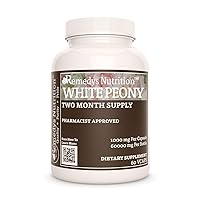 White Peony Extract Powder 1,000mg Vegan Capsules Herbal Supplement - Non-GMO, Gluten Free, Dairy Free - Two Month Supply (60 Count)