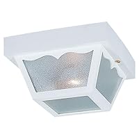 Sea Gull Lighting 7569-15 Outdoor Ceiling Flush Mount Outside Fixture, Two - Light, White