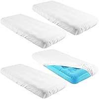 Kids Inflatable Airbed Fitted Sheets Compatible with Intex Cozy Kidz (Air Mattress are Not Included) Fitted Sheet Fit Kids Sleepover Party Air Mattress Inflatable Airbed(White, 4 Pcs)