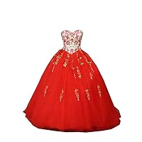 Ball Gown Flower Embroidery Quinceanera Dresses Corset Back Corset Beaded Tulle
