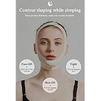 double chin reducer, face slimming strap, face with chin strap, V-line face lifting belt to improve sagging skin, skin lifting firm anti-aging breathable face shaper belt (S, skin tone)