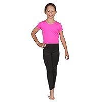 Girls Plain Crop Top Kids Microfiber Short Sleeve Stretch Summer T-Shirt 3-13Yrs