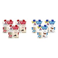 Atkins Vanilla Cream Meal Size Protein Shake, 23g Protein, 3g Carb, 1g Sugar and Atkins Creamy Cinnamon Swirl Protein Shake, 15g Protein, 2g Net Carb, 12 Count