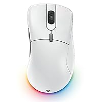 Helios Go XD5 Wireless RGB Gaming Mouse, 19K DPI 6 Programmable Buttons 40 Hr Battery Life 72g Ultra-Lightweight, Highly Ergonomic Esport Grade Mouse for Smaller Hands,100% PTFE Feet, White