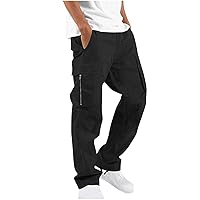 Mens Cargo Pants Multi-Pocket Work Pants Straight Type Sweatpants Outdoor Camping Hiking Pant Loose Fit Trousers