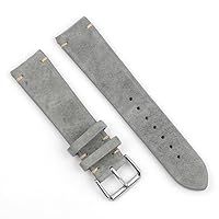 Genuine Leather Watch Band Strap with Soft Suede and Stitching Detail for Men and Women(wb1)