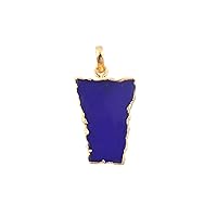 Guntaas Gems Stunning Fancy Shape Blue Chalcedony Necklace Pendant Brass Gold Electroplated Handmade DIY Pendants Gift For Sister