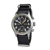Baltany Retro Quartz Chronograph Watch Stainless Steel Case Nylon Strap 100M Waterproof Multifunction Military Watches