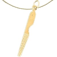 14K Yellow Gold Nail File Pendant with 18